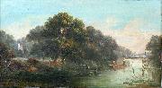 John Mundell Punting Down the River oil painting on canvas